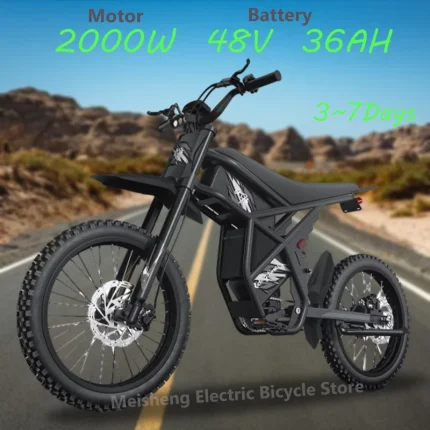 GT73 Electric Dirt Bike 2000W Electric Dirtbike 25” Tires 1747Wh Dual Battery EBike Dual Hydraulic Brakes Suspension
