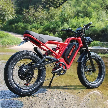 New AKEZ 20 Inch 1500W52V25AH Suspension Electric Fat Tire Bike Adult Off-Road Electric Bike for Mountain Sports and Dirt Trails